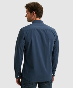Heren overhemd lange mouw blauw