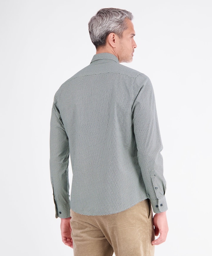 Heren overhemd lange mouw beige