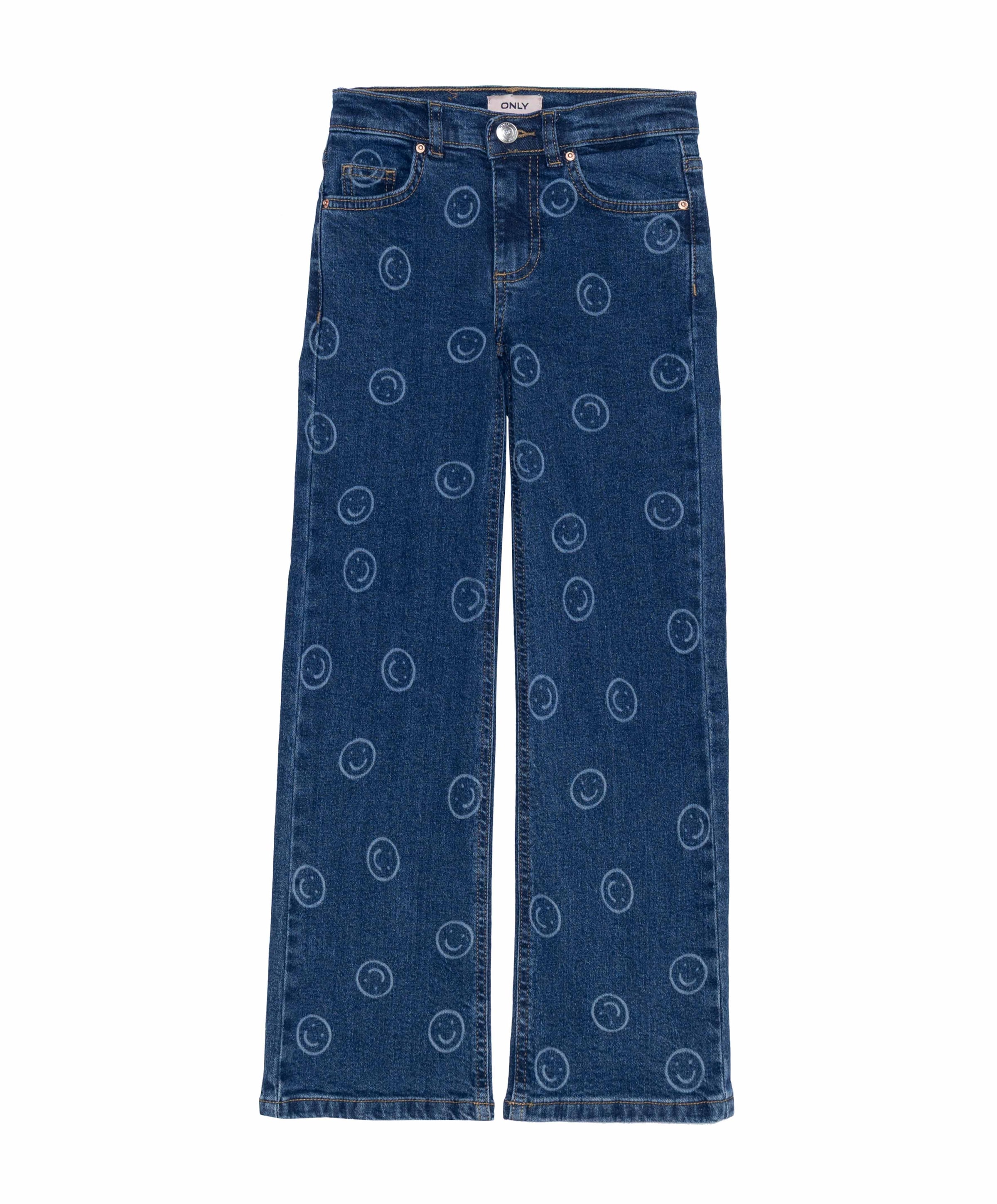 KOGJUICY REG WIDE SMILEY DNM CRO557 meisjes jeans blauw