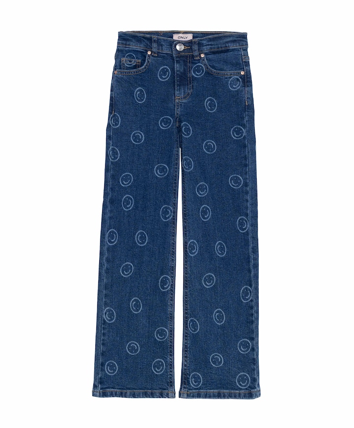 KOGJUICY REG WIDE SMILEY DNM CRO557 meisjes jeans blauw