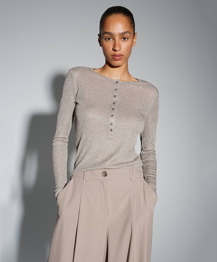 Dames longsleeve beige