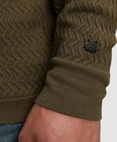 Heren trui met rits groen