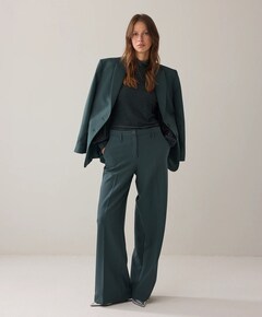 Wide legs foam uni dames broek groen
