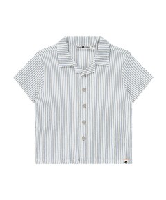 Jongens overhemd korte mouw blauw