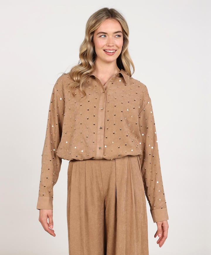 Dames blouse beige