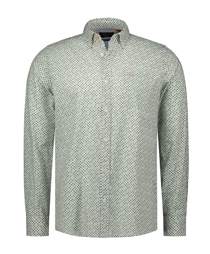 Heren overhemd lange mouw groen