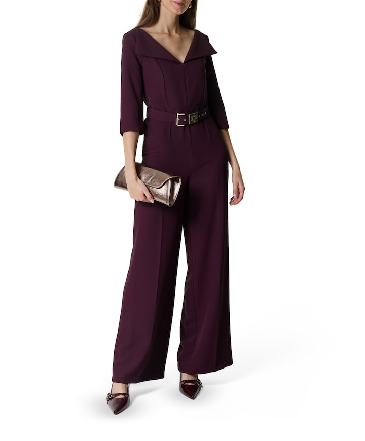 dames jumpsuit bordeaux