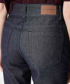 Bibette herringbone dames broek blauw