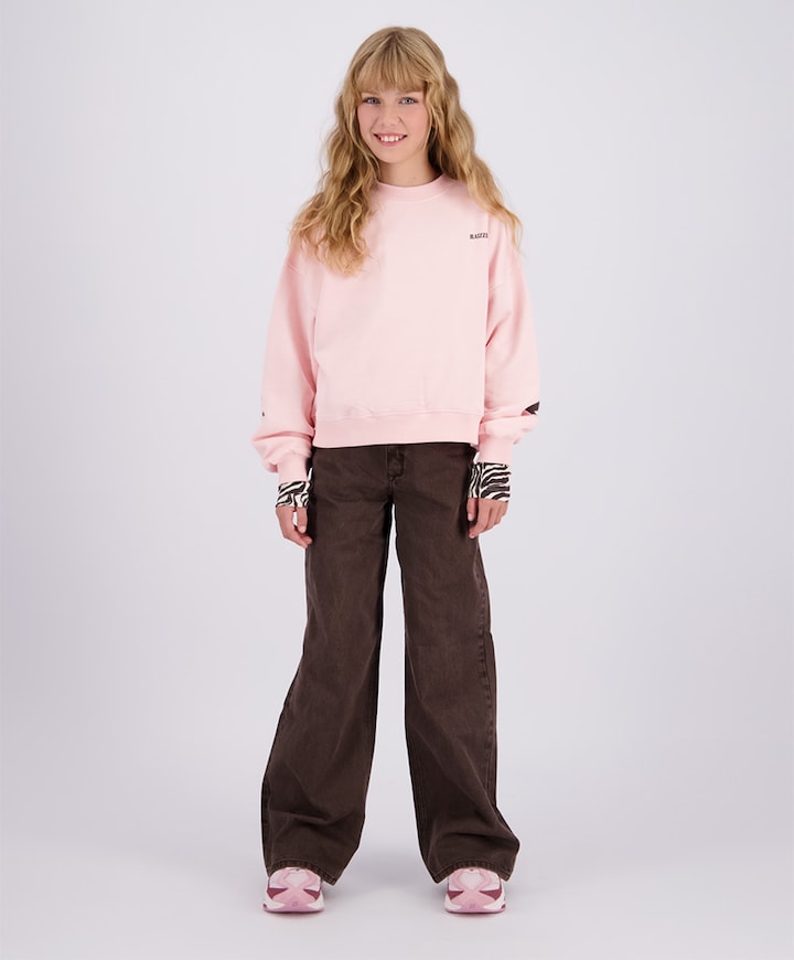 Monaco Color meisjes jeans bruin