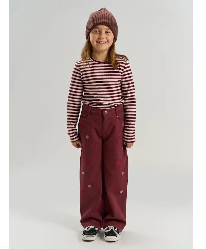 Meisjes longsleeve bordeaux