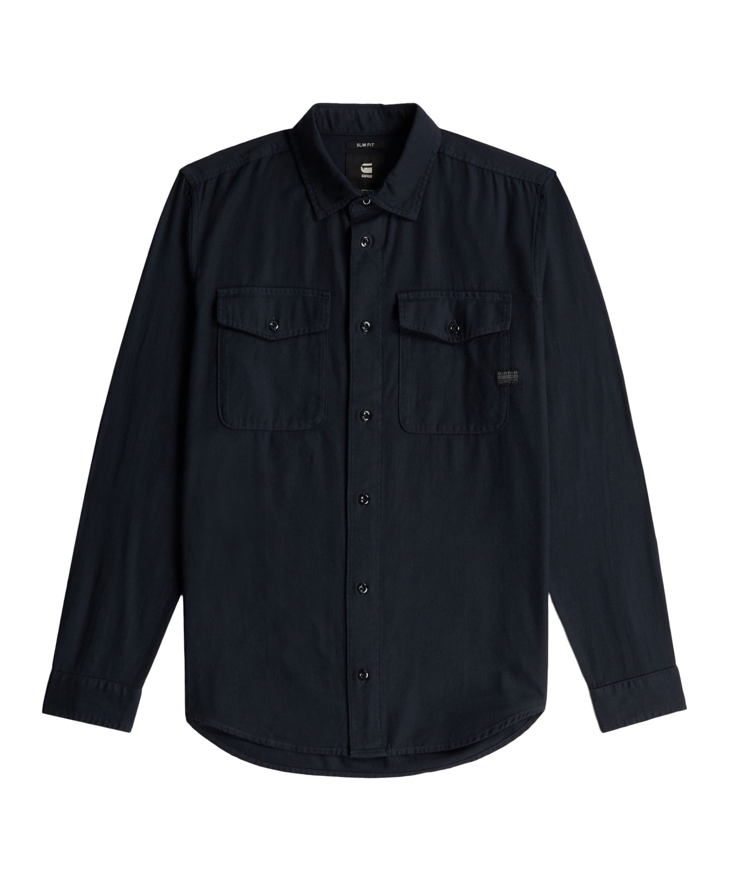 Heren overhemd lange mouw blauw