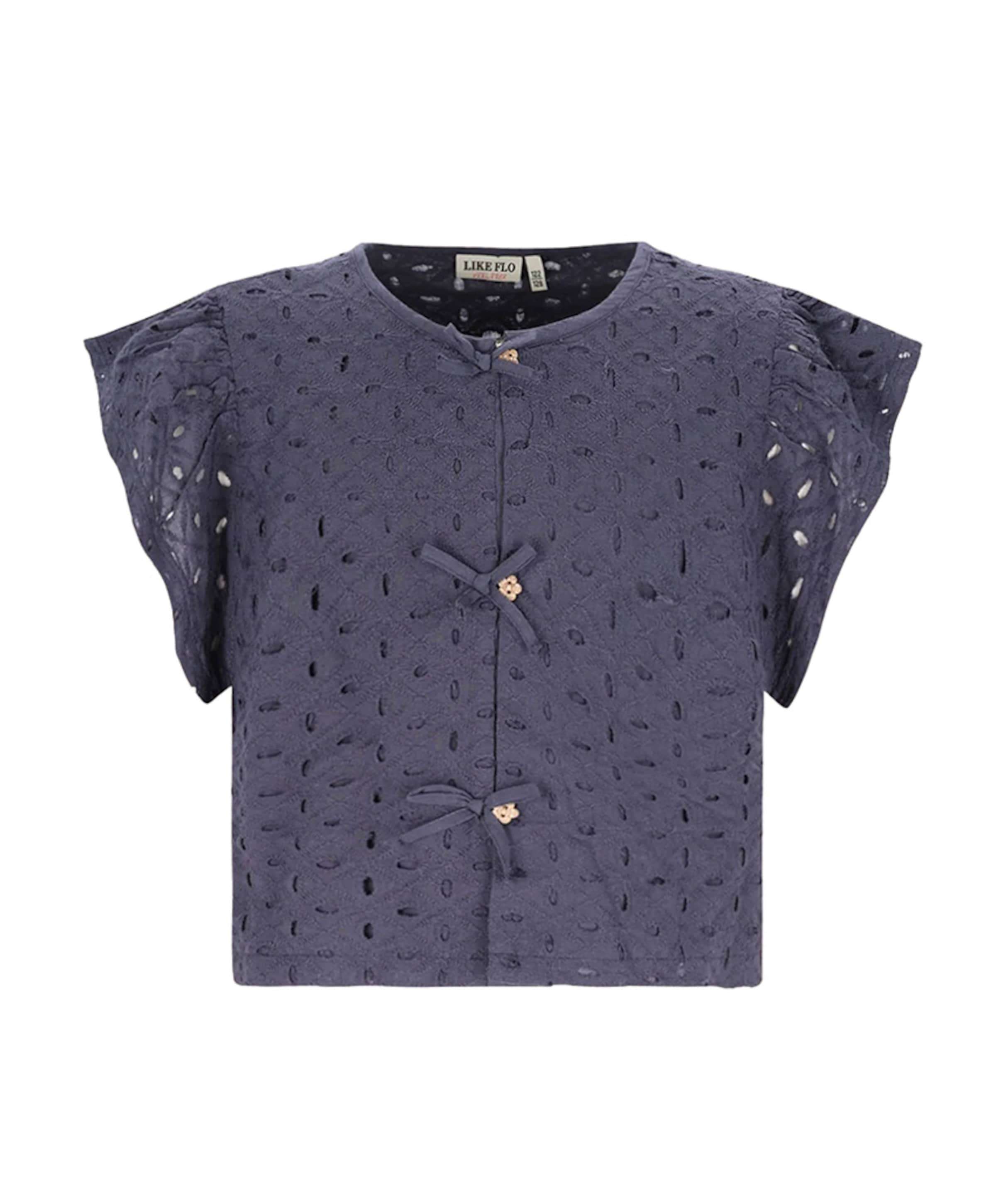 Meisjes blouse korte mouw blauw