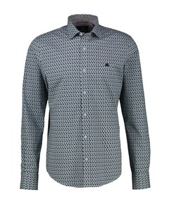 Heren overhemd lange mouw blauw