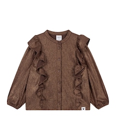 Meisjes blouse lange mouw bruin
