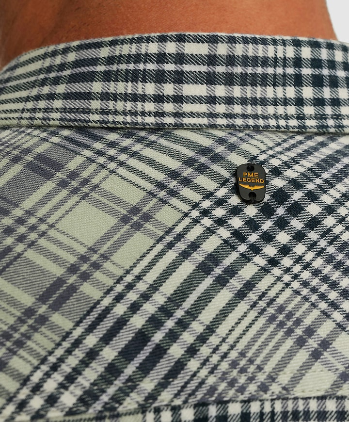 Heren overhemd lange mouw groen