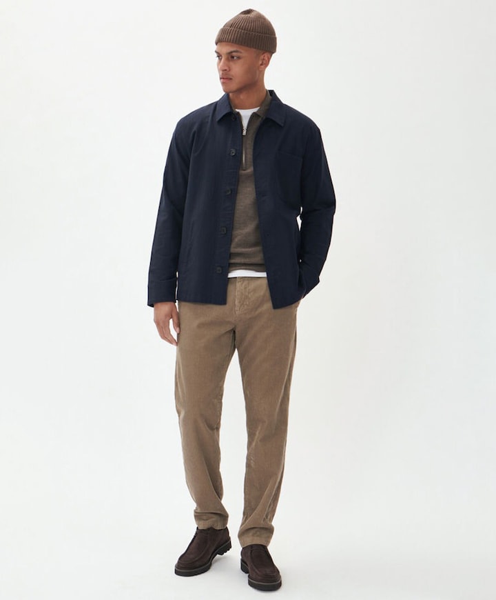 Heren overhemd lange mouw blauw