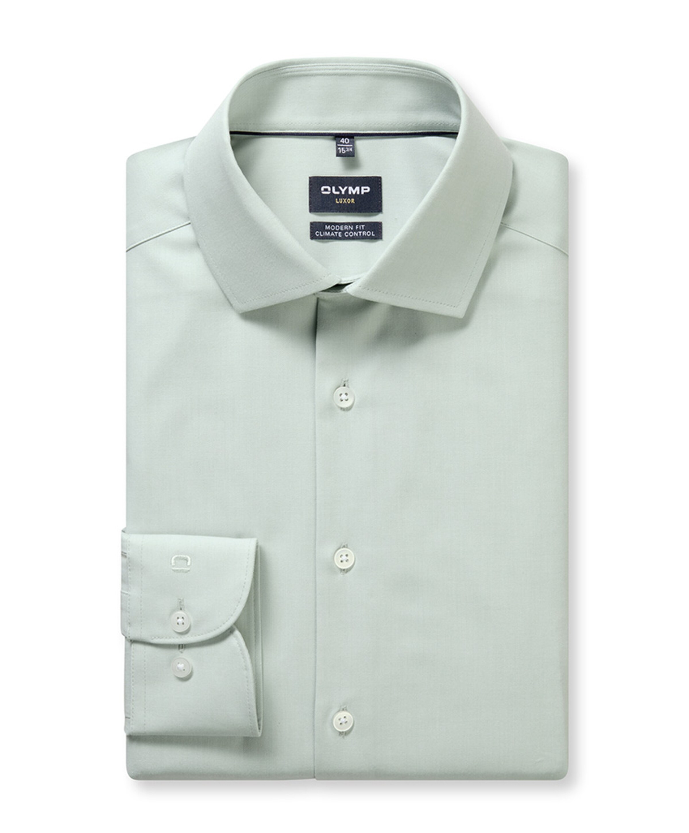 Heren overhemd lange mouw groen