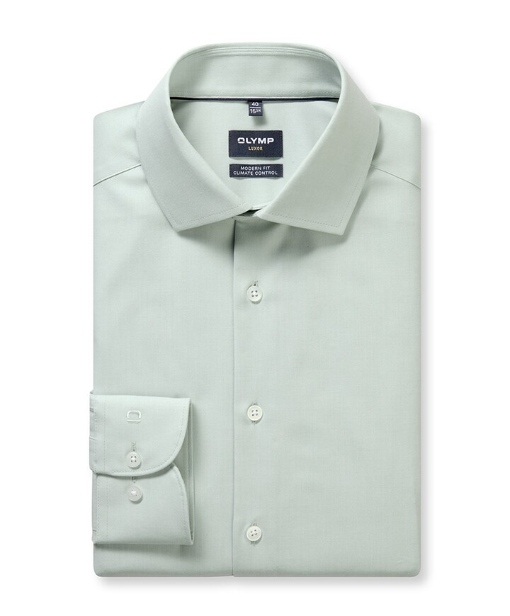 Heren overhemd lange mouw groen