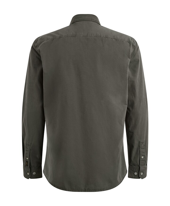 Heren overhemd lange mouw grijs