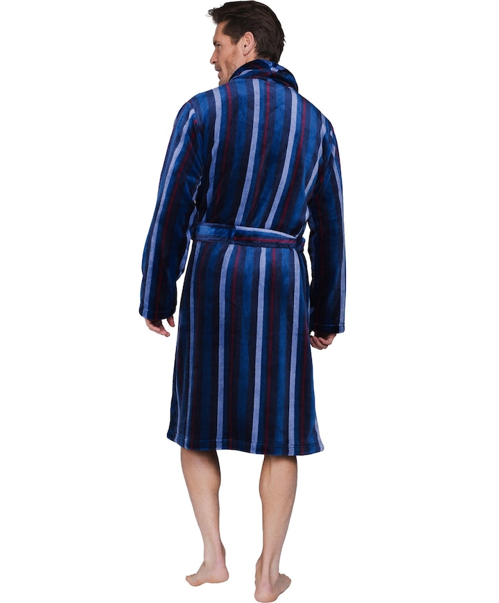 Heren ochtendjas blauw