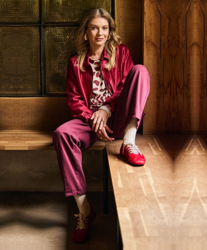 Dames longsleeve rood