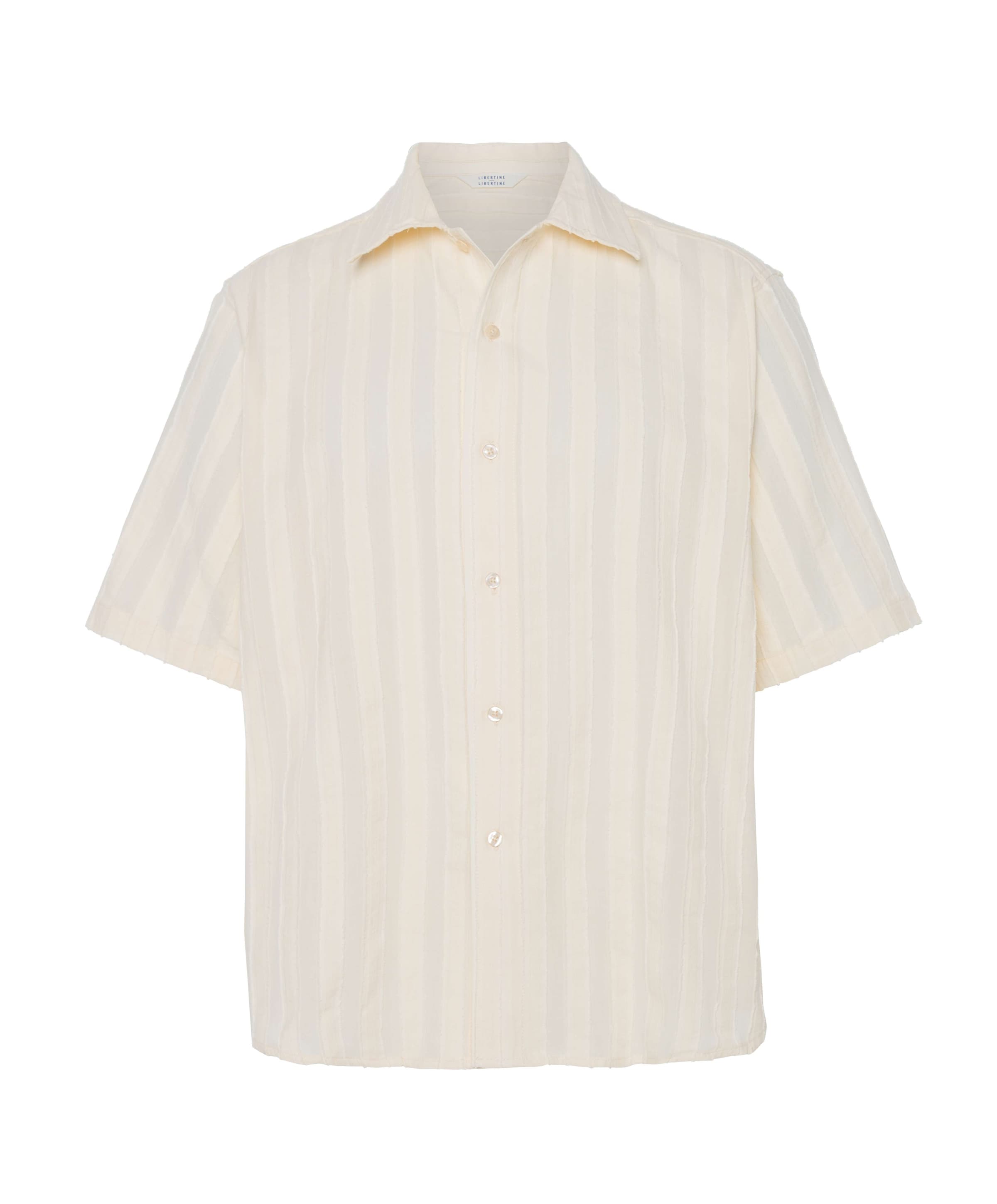 Heren overhemd korte mouw ecru