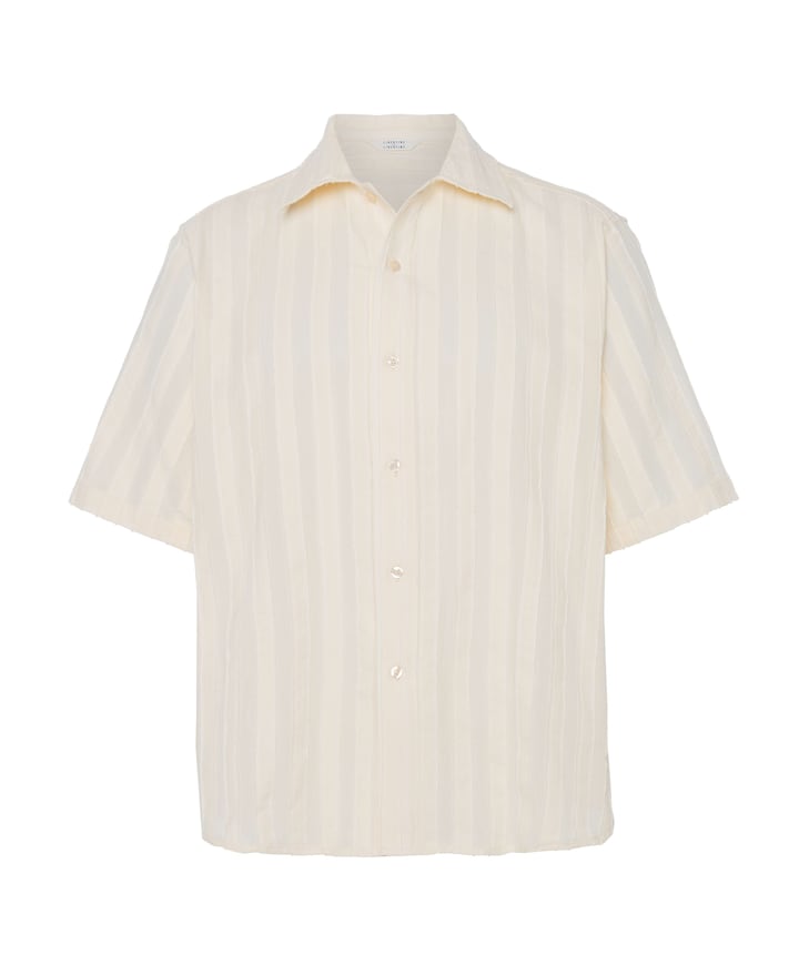 Heren overhemd korte mouw ecru