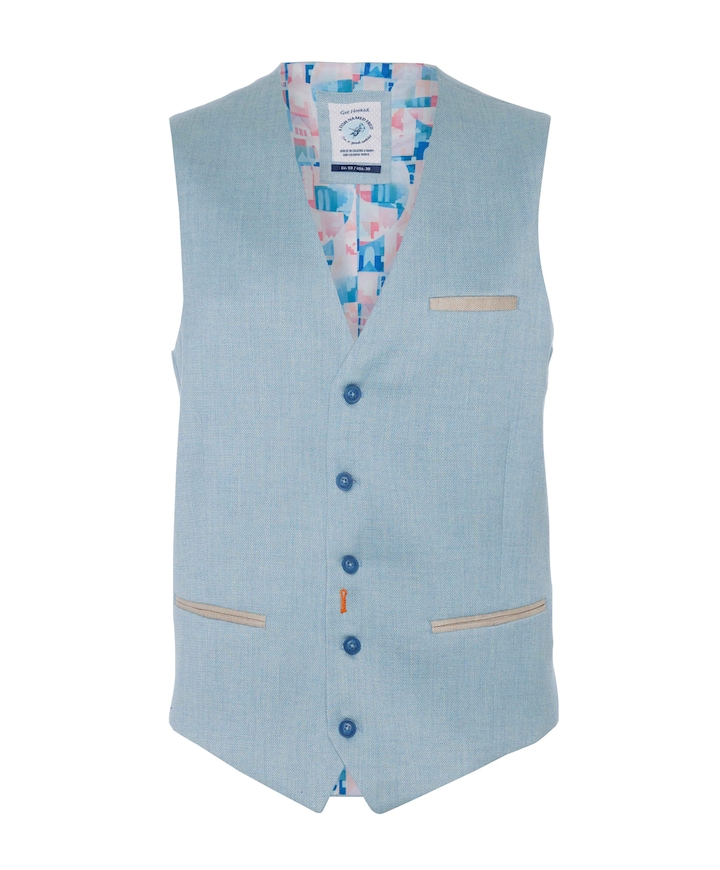 Heren gilet blauw