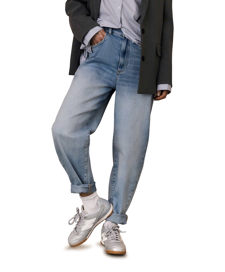 Loose fit hw broek blauw