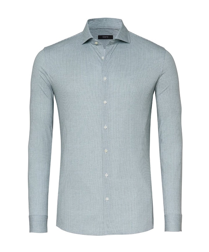 Heren overhemd lange mouw groen