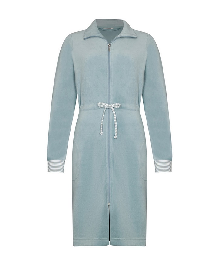Dames ochtendjas blauw