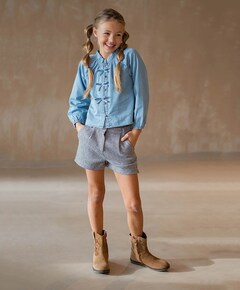 Blouse lange mouw blauw