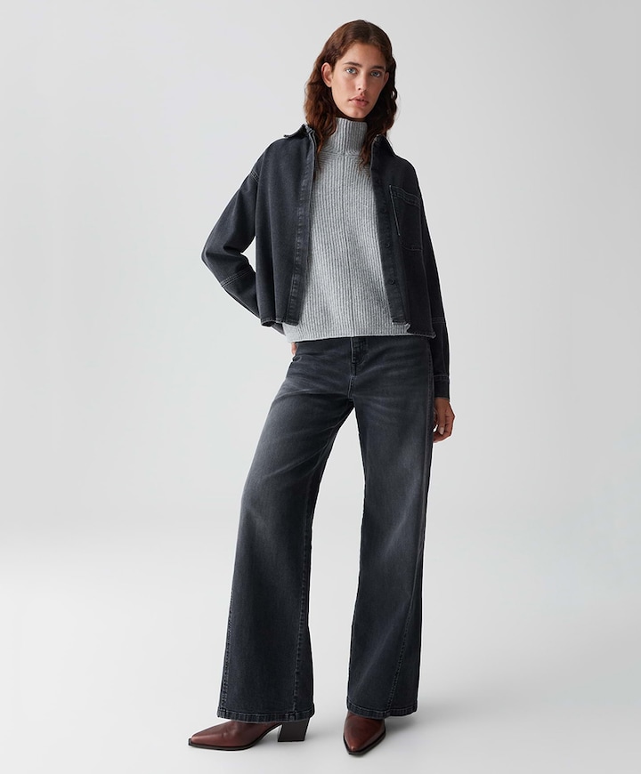 Miva modern dames jeans grijs