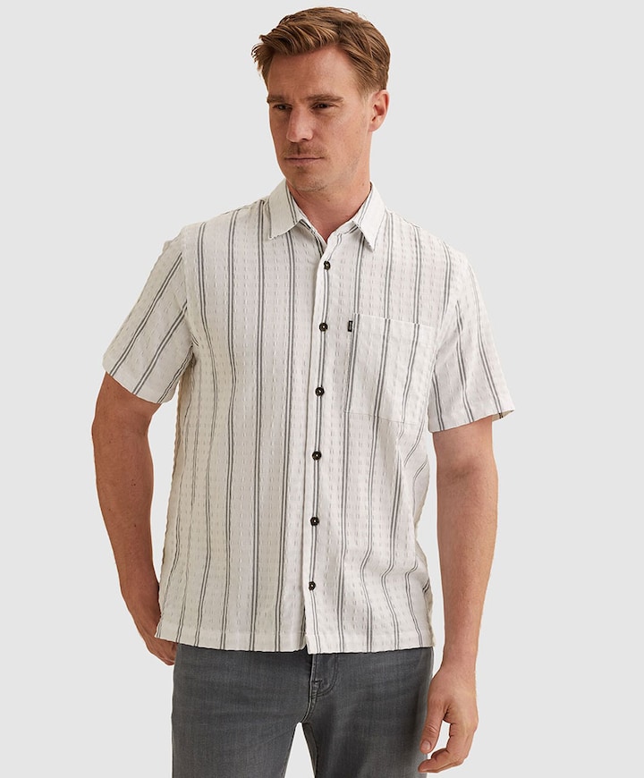 Heren overhemd korte mouw wit