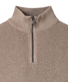 Heren trui met rits beige