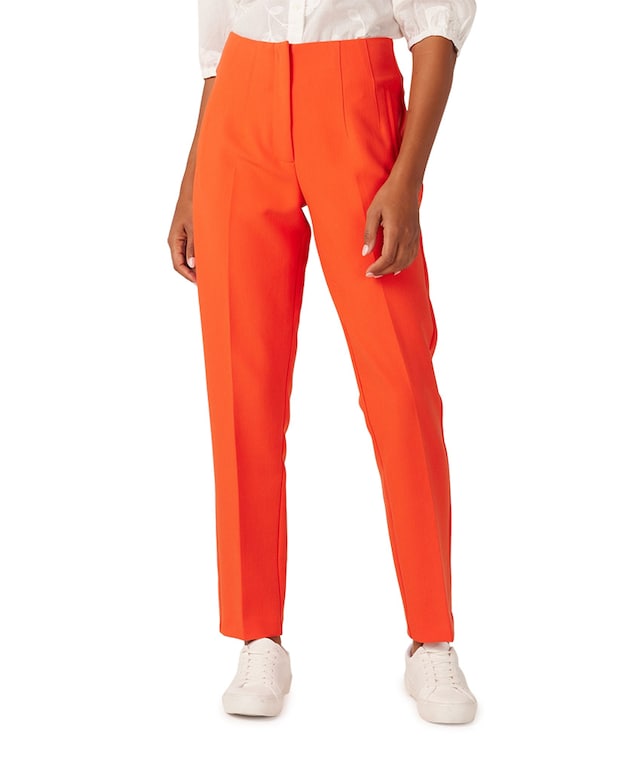 wq440 woven high waisted ankle pants broek oranje