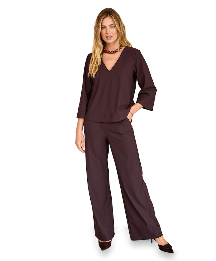Lexie bonded trousers dames broek bruin