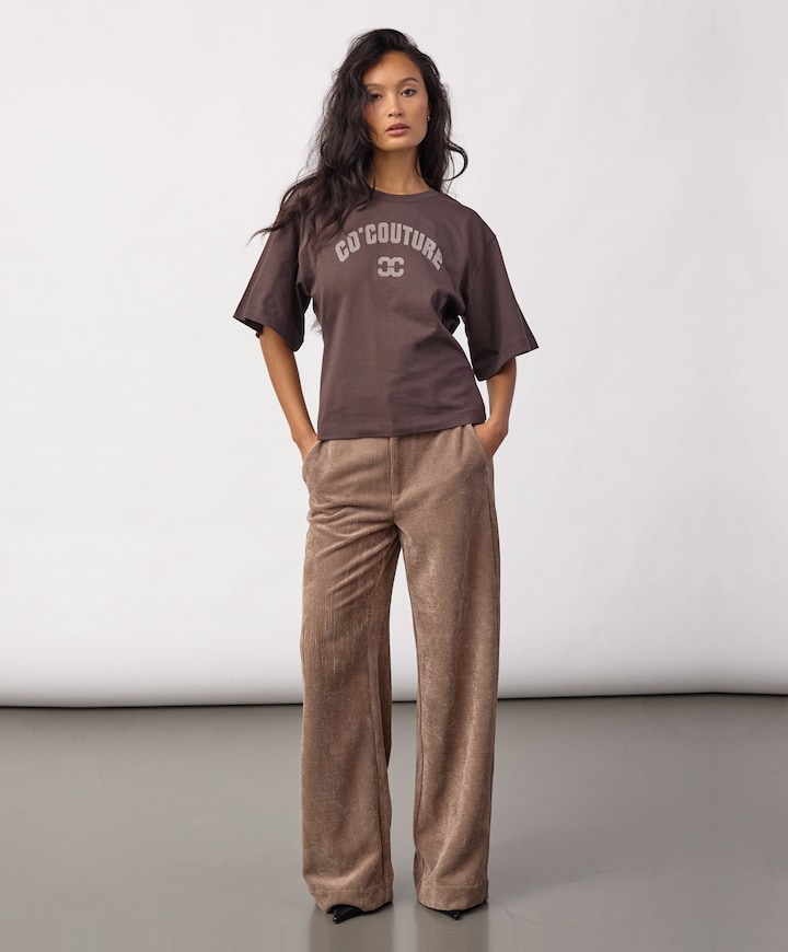 Dames T-shirt bruin