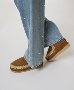 Eskimo 18 glitter logo enkellaarzen bruin