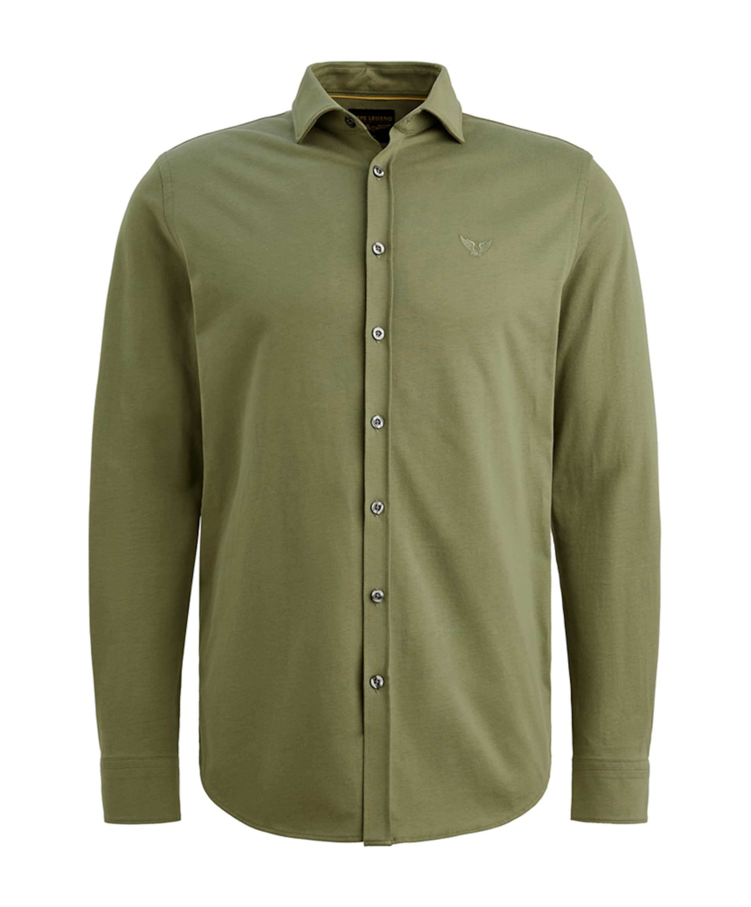 Heren overhemd lange mouw groen