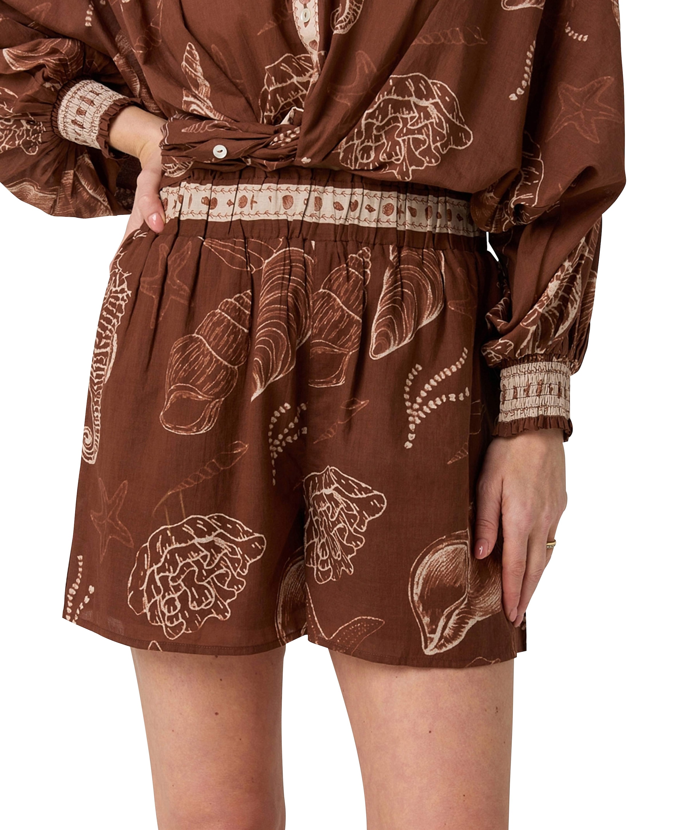 Shazira Shell dames korte broek bruin