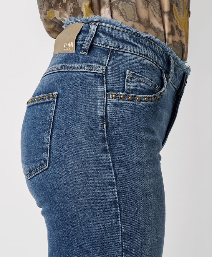 Ella Wide dames jeans blauw