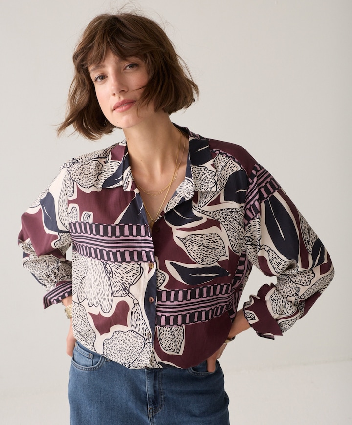 Dames blouse bordeaux