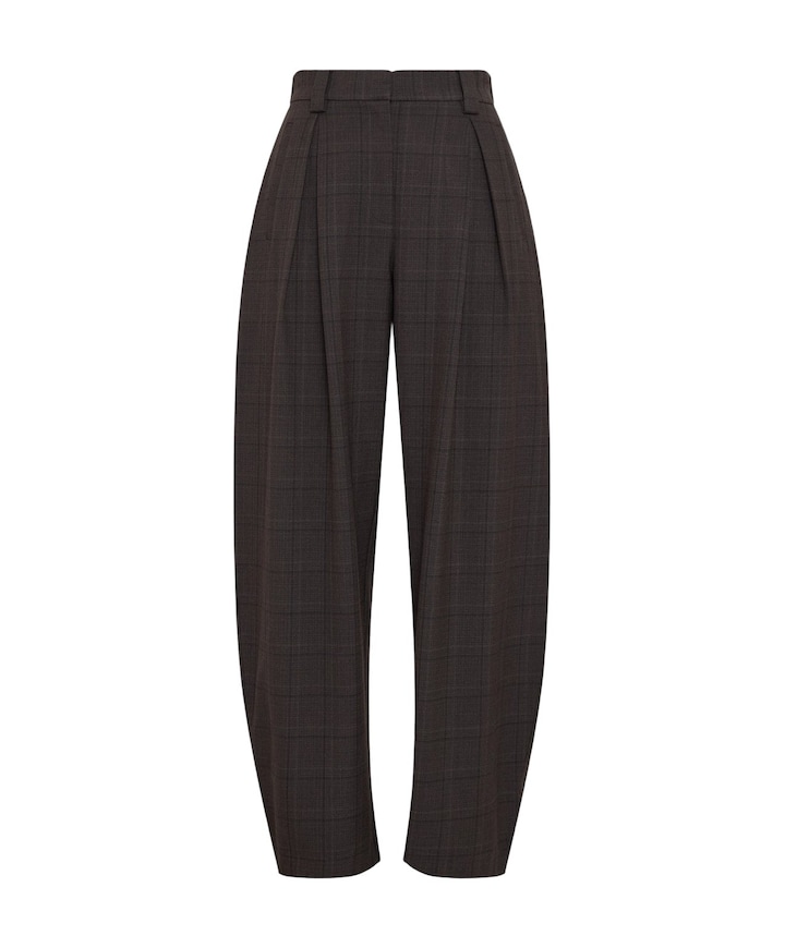MSCHJohnna HW Barrel CHK dames broek bruin