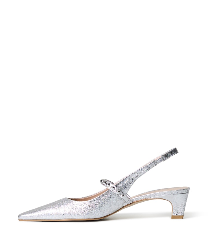 dames slingbacks zilver