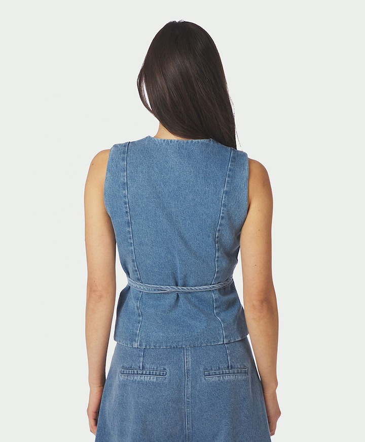 Dames gilet blauw