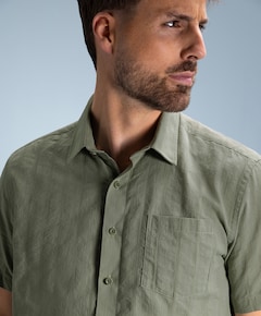 Heren overhemd korte mouw groen