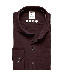 Heren overhemd lange mouw bordeaux