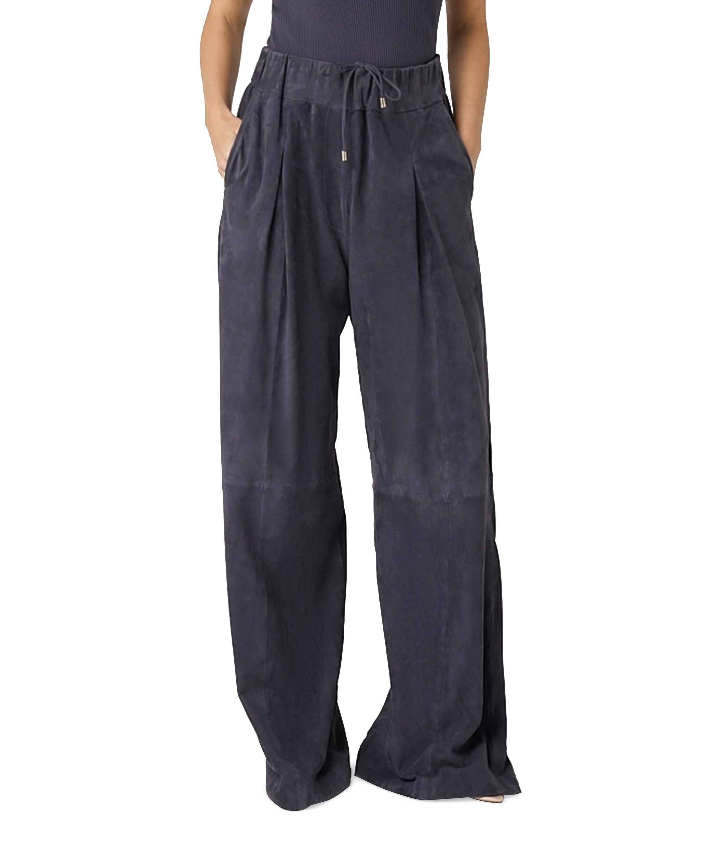 Paylin Suede dames broek blauw