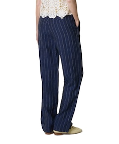 Pia Wide Chic dames broek blauw